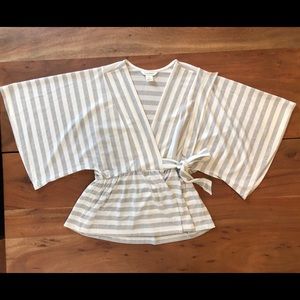 Club Monaco wide arm wrap/tie top